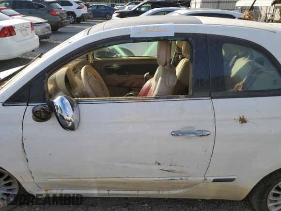 2015 FIAT 500 Lounge with VIN 3C3CFFCR5FT509056, listed as a Copart auction lot 75990524 with Not provided miles and Salvage title. Bid and sale history available at DreamBid. Image 12.