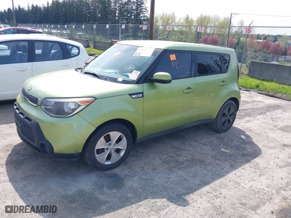 2015 Kia Soul with VIN KNDJN2A21F7792497, listed as a IAAI auction lot 42009828 with 1 mi miles. Bid and sale history available at carsss.com. Image 2.