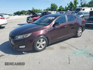 2015 Kia Optima LX with VIN 5XXGM4A74FG483330, listed as a Copart auction lot 59005405 with 108,498 mi miles and Salvage title. Bid and sale history available at DreamBid. Image 1.