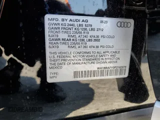 2023 Audi Q5 Premium Plus with VIN WA1BBAFY0P2162676, listed as a Copart auction lot 64968595 with 18,562 mi miles and Salvage title. Bid and sale history available at DreamBid. Image 13.