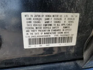 2004 Acura TSX with VIN JH4CL96844C044978, listed as a Copart auction lot 52014485 with 186,661 mi miles and Salvage Title. Bid and sale history available at carsss.com. Image 12.