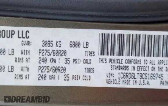 2012 Ram 1500 Big Horn z VIN 1C6RD6LT9CS169745, wystawiony jako Copart lot #53756575 z przebiegiem 160 215 mil mil oraz Czysty tytuł • Clean title. Historia ofert i sprzedaży dostępna na DreamBid. Obrazek 12.