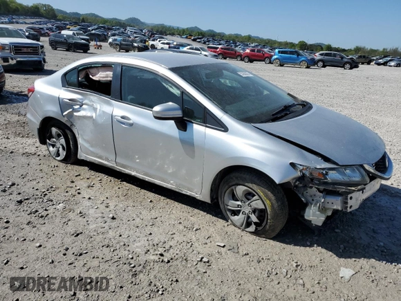 2014 Honda Civic Sedan LX with VIN 19XFB2F54EE078217, listed as a Copart auction lot 53268085 with 151,002 mi miles and Salvage Title. Bid and sale history available at carsss.com. Image 4.