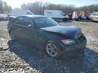 2008 BMW 3 Series 328xi with VIN WBAVC73558KX91670, listed as a Copart auction lot 45142735 with 0 mi miles and Salvage Title. Bid and sale history available at carsss.com. Image 4.