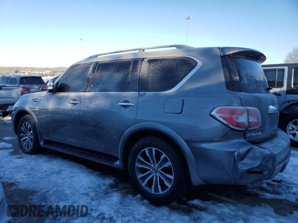 2020 Nissan Armada SV with VIN JN8AY2ND0LX017725, listed as a Copart auction lot 42261355 with 105,230 mi miles and Clean Title. Bid and sale history available at carsss.com. Image 2.