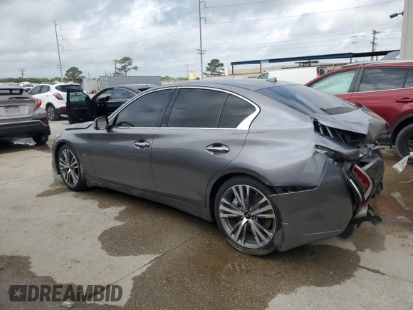 2020 Infiniti Q50 Pure with VIN JN1EV7AP9LM205019, listed as a Copart auction lot 51113905 with 56,243 mi miles and Salvage Title. Bid and sale history available at carsss.com. Image 2.