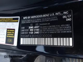 2017 Mercedes-Benz C 300 with VIN 55SWF4JB0HU230004, listed as a IAAI auction lot 41885609 with 45,289 mi miles and . Bid and sale history available at carsss.com. Image 9.
