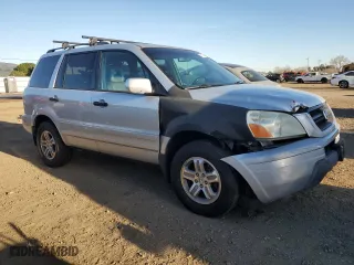 2004 Honda Pilot EX with VIN 2HKYF18624H589299, listed as a Copart auction lot 86520754 with 136,397 mi miles and Salvage Title. Bid and sale history available at carsss.com. Image 4.