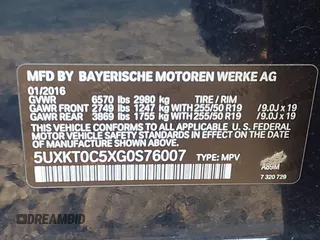2016 BMW X5 xDrive40e z VIN 5UXKT0C5XG0S76007, wystawiony jako IAAI lot #41463768 z przebiegiem 111 337 mil mil oraz . Historia ofert i sprzedaży dostępna na DreamBid. Obrazek 9.