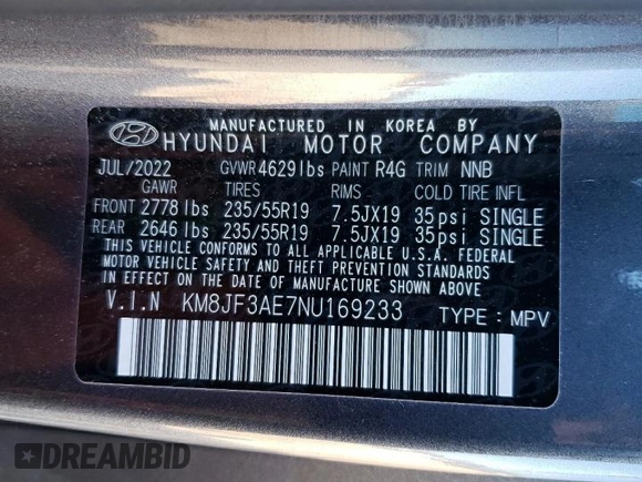 2022 Hyundai Tucson N Line with VIN KM8JF3AE7NU169233, listed as a Copart auction lot 45534845 with 66,163 mi miles and Salvage Title. Bid and sale history available at carsss.com. Image 16.
