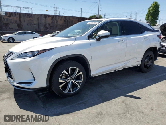 2020 Lexus RX 450h with VIN 2T2HGMDA3LC048722, listed as a Copart auction lot 56066865 with 66,558 mi miles and Salvage title. Bid and sale history available at DreamBid. Image 1.