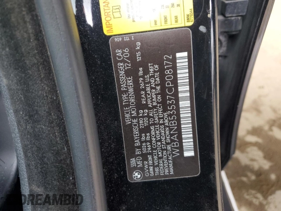 2007 BMW 5 Series 550i with VIN WBANB53537CP08172, listed as a Copart auction lot 49271545 with 119,242 mi miles and Clean Title. Bid and sale history available at DreamBid. Image 12.