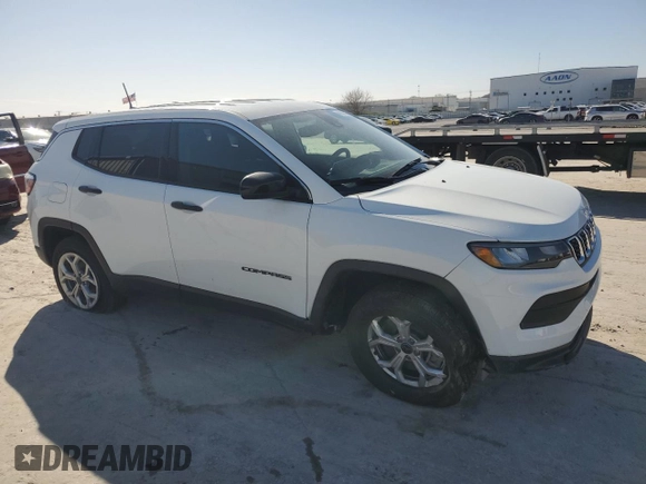 2025 Jeep Compass Sport with VIN 3C4NJDAN0ST534688, listed as a Copart auction lot 48355235 with 528 mi miles and Salvage title. Bid and sale history available at DreamBid. Image 4.
