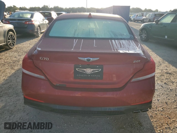 2021 Genesis G70 2.0T with VIN KMTG64LA9MU078432, listed as a Copart auction lot 73928124 with 22,301 mi miles and Non Repairable. Bid and sale history available at carsss.com. Image 6.