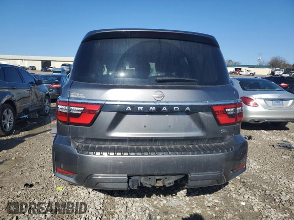 2022 Nissan Armada SL with VIN JN8AY2BD4N9676693, listed as a Copart auction lot 88497815 with 65,351 mi miles and Salvage Title. Bid and sale history available at carsss.com. Image 6.