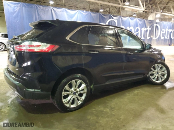 2022 Ford Edge Titanium with VIN 2FMPK4K99NBA54765, listed as a Copart auction lot 45870165 with 75,540 mi miles and Salvage Title. Bid and sale history available at carsss.com. Image 3.