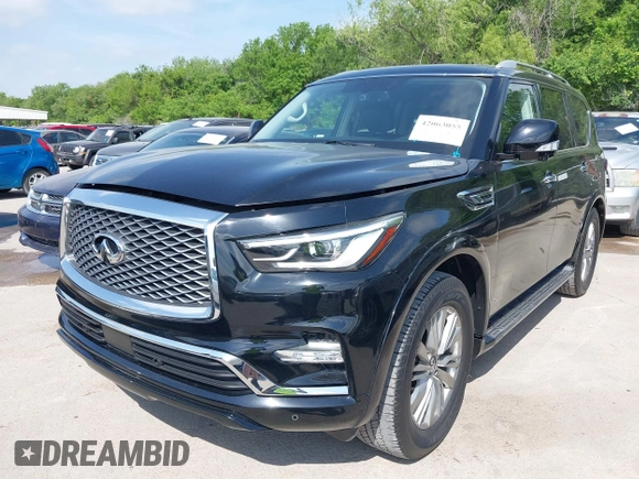 2018 Infiniti QX80 with VIN JN8AZ2NF4J9660983, listed as a IAAI auction lot 42063055 with 24,347 mi miles and . Bid and sale history available at DreamBid. Image 17.