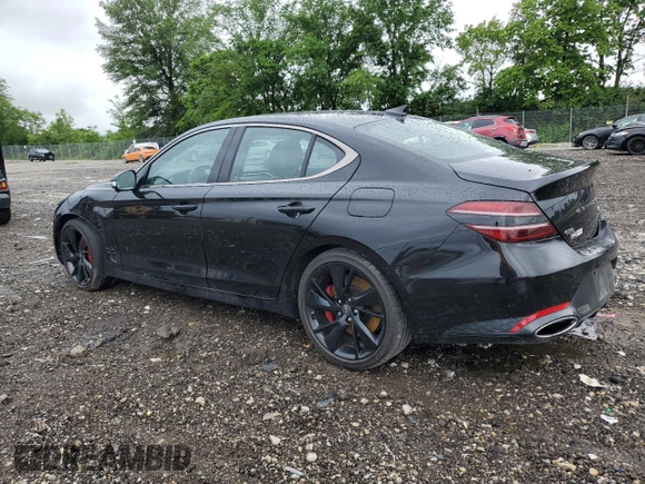 2022 Genesis G70 3.3T with VIN KMTG54TE9NU098610, listed as a Copart auction lot 59743295 with 42,025 mi miles and Salvage title. Bid and sale history available at DreamBid. Image 2.