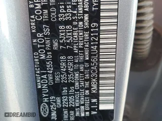 2020 Hyundai Kona Limited with VIN KM8K3CA56LU412119, listed as a Copart auction lot 52024435 with 55,128 mi miles and Salvage Title. Bid and sale history available at carsss.com. Image 16.