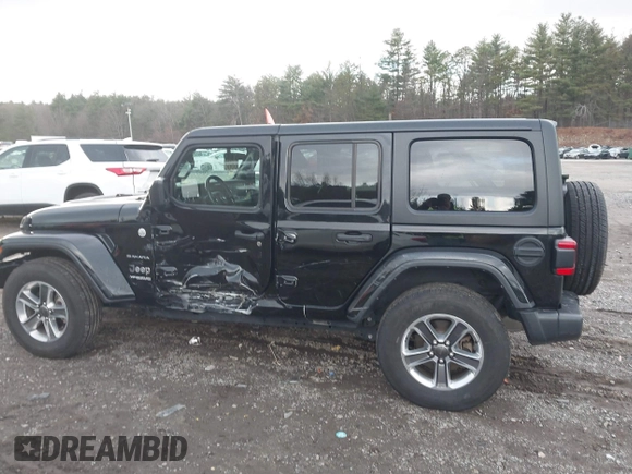 2022 Jeep Wrangler Unlimited Sahara with VIN 1C4HJXEG4NW186063, listed as a IAAI auction lot 40927600 with 22,430 mi miles and . Bid and sale history available at DreamBid. Image 14.