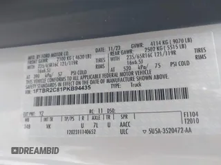2023 Ford Transit Cargo с VIN 1FTBR2C81PKB94435, выставлен на аукционе IAAI как лот 41374220 с пробегом 18 232 миль миль и . История ставок и продаж доступна на DreamBid. Изображение 9.