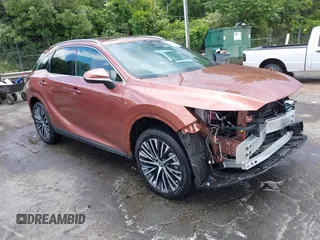 2024 Lexus RX 350h with VIN 2T2BBMCA1RC054680, listed as a IAAI auction lot 42157910 with 5,392 mi miles and . Bid and sale history available at DreamBid. Image 1.