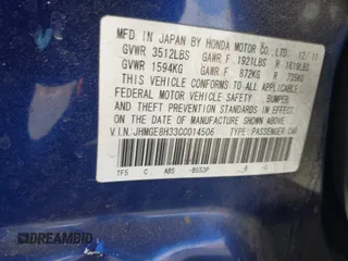 2012 Honda Fit с VIN JHMGE8H33CC014506, выставлен на аукционе IAAI как лот 41239506 с пробегом 147 165 миль миль и . История ставок и продаж доступна на DreamBid. Изображение 9.