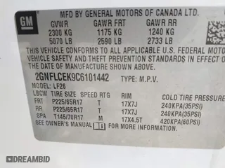 2012 Chevrolet Equinox LS with VIN 2GNFLCEK9C6101442, listed as a IAAI auction lot 42071000 with 135,764 mi miles. Bid and sale history available at carsss.com. Image 9.