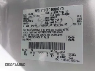 2005 Ford Ranger XLT z VIN 1FTZR45E65PA17621, wystawiony jako IAAI lot #42236835 z przebiegiem 270 409 mil mil oraz . Historia ofert i sprzedaży dostępna na DreamBid. Obrazek 9.