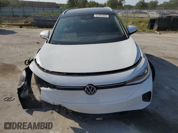 2021 Volkswagen ID.4 Pro S z VIN WVGKMPE22MP046499, wystawiony jako Copart lot #57947235 z przebiegiem 26 759 mil mil oraz Nie do naprawy • Non repairable. Historia ofert i sprzedaży dostępna na DreamBid. Obrazek 5.