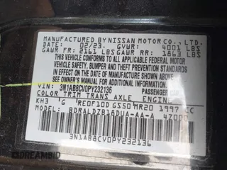 2023 Nissan Sentra SV with VIN 3N1AB8CV0PY232136, listed as a IAAI auction lot 41933940 with 40,422 mi miles and . Bid and sale history available at DreamBid. Image 9.