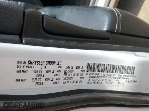 2014 Jeep Grand Cherokee Limited with VIN 1C4RJFBG7EC585151, listed as a Copart auction lot 60458005 with 69,893 mi miles and Salvage title. Bid and sale history available at DreamBid. Image 14.