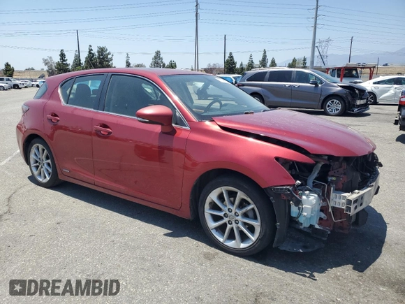 2012 Lexus CT 200h with VIN JTHKD5BH9C2095291, listed as a Copart auction lot 62746025 with 237,020 mi miles and Salvage title. Bid and sale history available at DreamBid. Image 4.