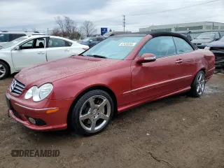 2005 Mercedes-Benz CLK 500 z VIN WDBTK75GX5T038734, wystawiony jako Copart lot #47435695 z przebiegiem 9 860 mil mil oraz Szkoda całkowita • Salvage title. Historia ofert i sprzedaży dostępna na DreamBid. Obrazek 1.