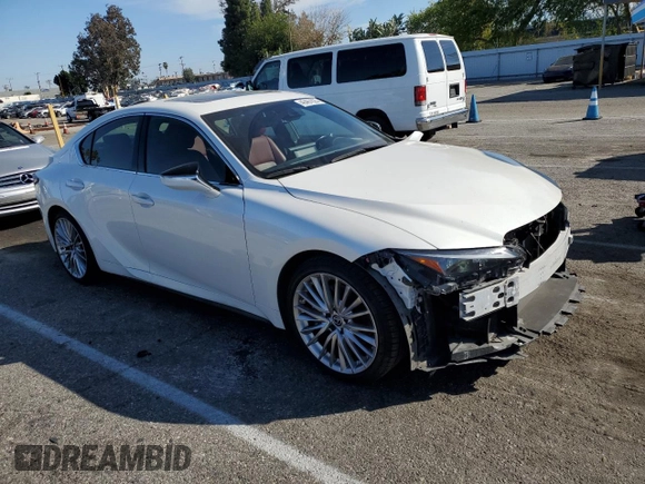 2022 Lexus IS with VIN JTHDA1D25N5120403, listed as a Copart auction lot 46467625 with 43,299 mi miles and Salvage Title. Bid and sale history available at carsss.com. Image 4.