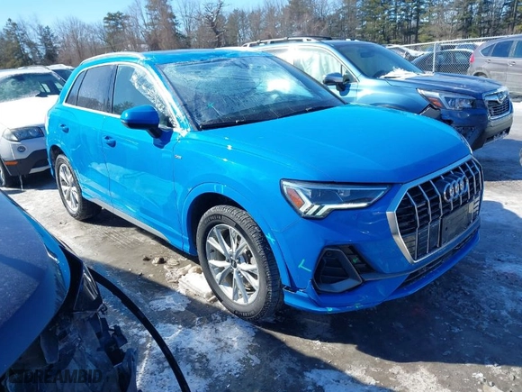 2022 Audi Q3 S line Premium Plus with VIN WA1EECF33N1149525, listed as a IAAI auction lot 41623465 with 76,971 mi miles. Bid and sale history available at carsss.com. Image 1.