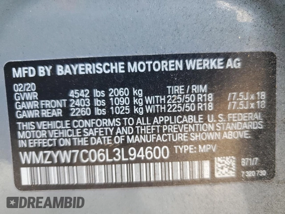 2020 MINI Countryman Cooper S with VIN WMZYW7C06L3L94600, listed as a Copart auction lot 77323534 with 95,926 mi miles and Salvage title. Bid and sale history available at DreamBid. Image 13.