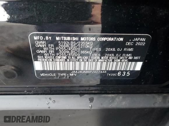2023 Mitsubishi Outlander SE z VIN JA4J4UA86PZ027448, wystawiony jako Copart lot #57084785 z przebiegiem 36 735 mil mil oraz Szkoda całkowita • Salvage title. Historia ofert i sprzedaży dostępna na DreamBid. Obrazek 13.