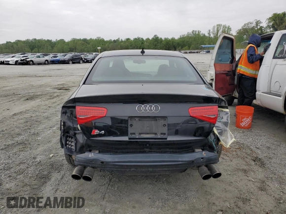 2015 Audi S4 Premium Plus with VIN WAUBGAFL8FA105073, listed as a Copart auction lot 52439145 with 88,180 mi miles and Salvage Title. Bid and sale history available at carsss.com. Image 6.