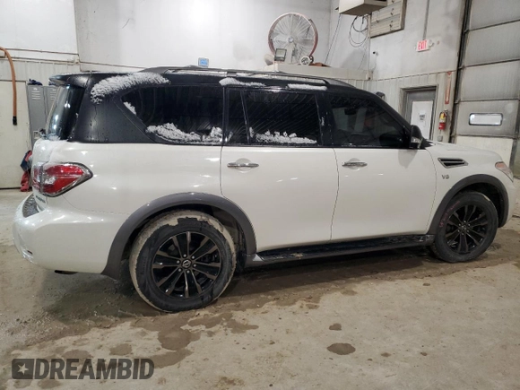 2018 Nissan Armada Platinum with VIN JN8AY2NE0J9730294, listed as a Copart auction lot 47524605 with 154,265 mi miles and Salvage Title. Bid and sale history available at carsss.com. Image 3.