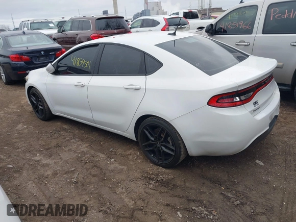 2016 Dodge Dart SE with VIN 1C3CDFAA1GD555395, listed as a IAAI auction lot 41854501 with 168,777 mi miles. Bid and sale history available at carsss.com. Image 3.