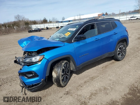 2023 Jeep Compass Limited with VIN 3C4NJDCN3PT549478, listed as a Copart auction lot 50624665 with 19,087 mi miles and Salvage title. Bid and sale history available at DreamBid. Image 1.