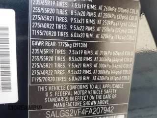 2015 Land Rover Range Rover HSE with VIN SALGS2VF4FA207942, listed as a Copart auction lot 60699825 with 80,472 mi miles and Salvage title. Bid and sale history available at DreamBid. Image 12.