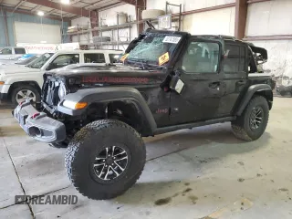 2025 Jeep Wrangler Rubicon z VIN 1C4RJXFN3SW507782, wystawiony jako Copart lot #52747565 z przebiegiem Nie podano mil oraz Szkoda całkowita • Salvage title. Historia ofert i sprzedaży dostępna na DreamBid. Obrazek 1.