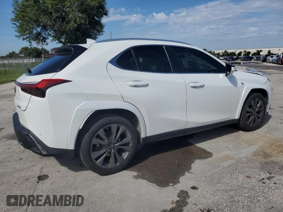 2022 Lexus UX with VIN JTHE3JBHXN2048153, listed as a Copart auction lot 67904334 with 50,346 mi miles and Salvage Title. Bid and sale history available at carsss.com. Image 3.