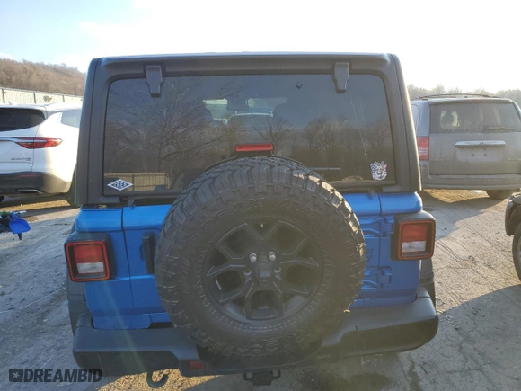 2024 Jeep Wrangler Willys with VIN 1C4PJXDN8RW105860, listed as a Copart auction lot 83518274 with 10,140 mi miles and Salvage Title. Bid and sale history available at carsss.com. Image 6.