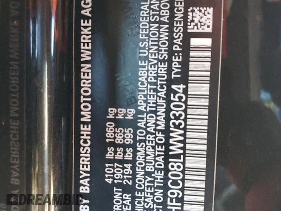 2020 BMW Z4 sDriveM40i z VIN WBAHF9C08LWW33054, wystawiony jako Copart lot #83793794 z przebiegiem Nie podano mil oraz Nie do naprawy • Non repairable. Historia ofert i sprzedaży dostępna na DreamBid. Obrazek 13.