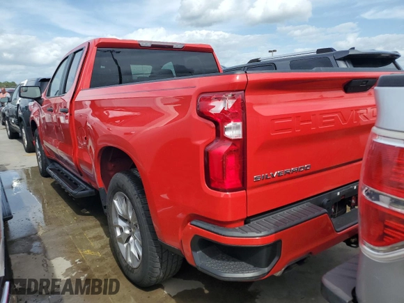 2020 Chevrolet Silverado 1500 Custom with VIN 1GCRWBEF9LZ194252, listed as a Copart auction lot 74852424 with 0 mi miles and Salvage Title. Bid and sale history available at carsss.com. Image 2.