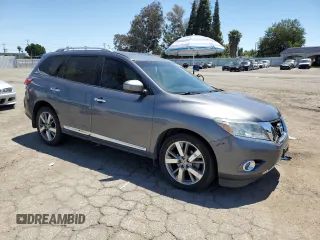 2016 Nissan Pathfinder Platinum with VIN 5N1AR2MNXGC664001, listed as a Copart auction lot 56388445 with 101,868 mi miles and Salvage title. Bid and sale history available at DreamBid. Image 4.