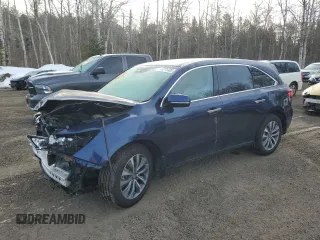 2016 Acura MDX w/Tech/Entertainment with VIN 5FRYD4H69GB504841, listed as a Copart auction lot 45375585 with 0 mi miles and Salvage Title. Bid and sale history available at carsss.com. Image 1.